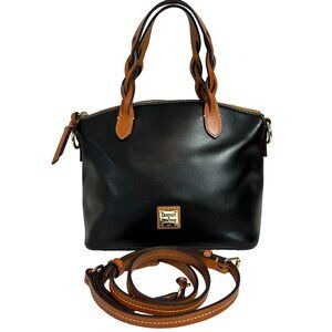 Dooney & Bourke Black Smooth Wexford Leather Heidi Small Satchel Crossbody